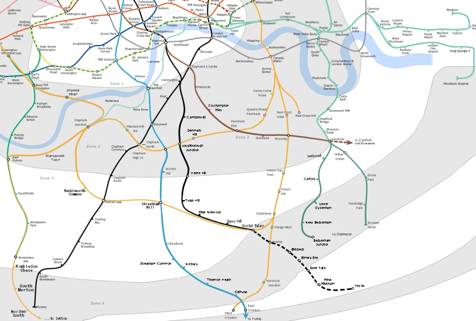 Would a Victoria line extension into South London along with the